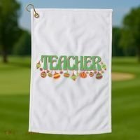 Teacher Christmas Holiday Festive Golf Towel thumb 1