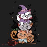 The Cat Halloween Cat Lover Witch Pumpkin Women's Sweatshirt thumb 2