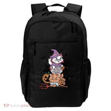 The Cat Halloween Cat Lover Witch Pumpkin Backpack