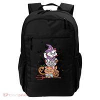 The Cat Halloween Cat Lover Witch Pumpkin Backpack thumb 0