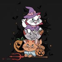 The Cat Halloween Cat Lover Witch Pumpkin Backpack thumb 2