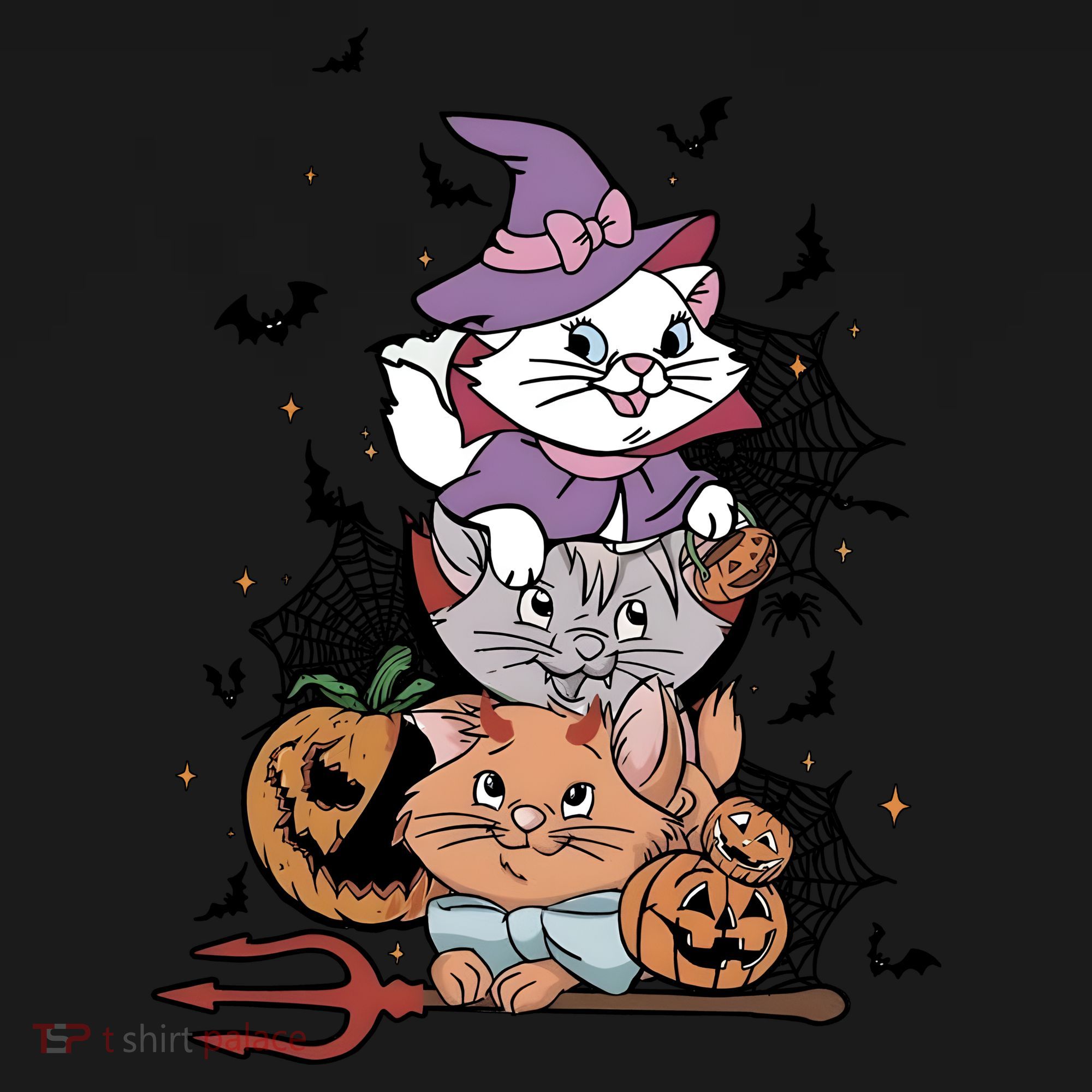 The Cat Halloween Cat Lover Witch Pumpkin Backpack