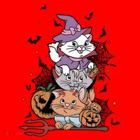 The Cat Halloween Cat Lover Witch Pumpkin Santa Hat thumb 1