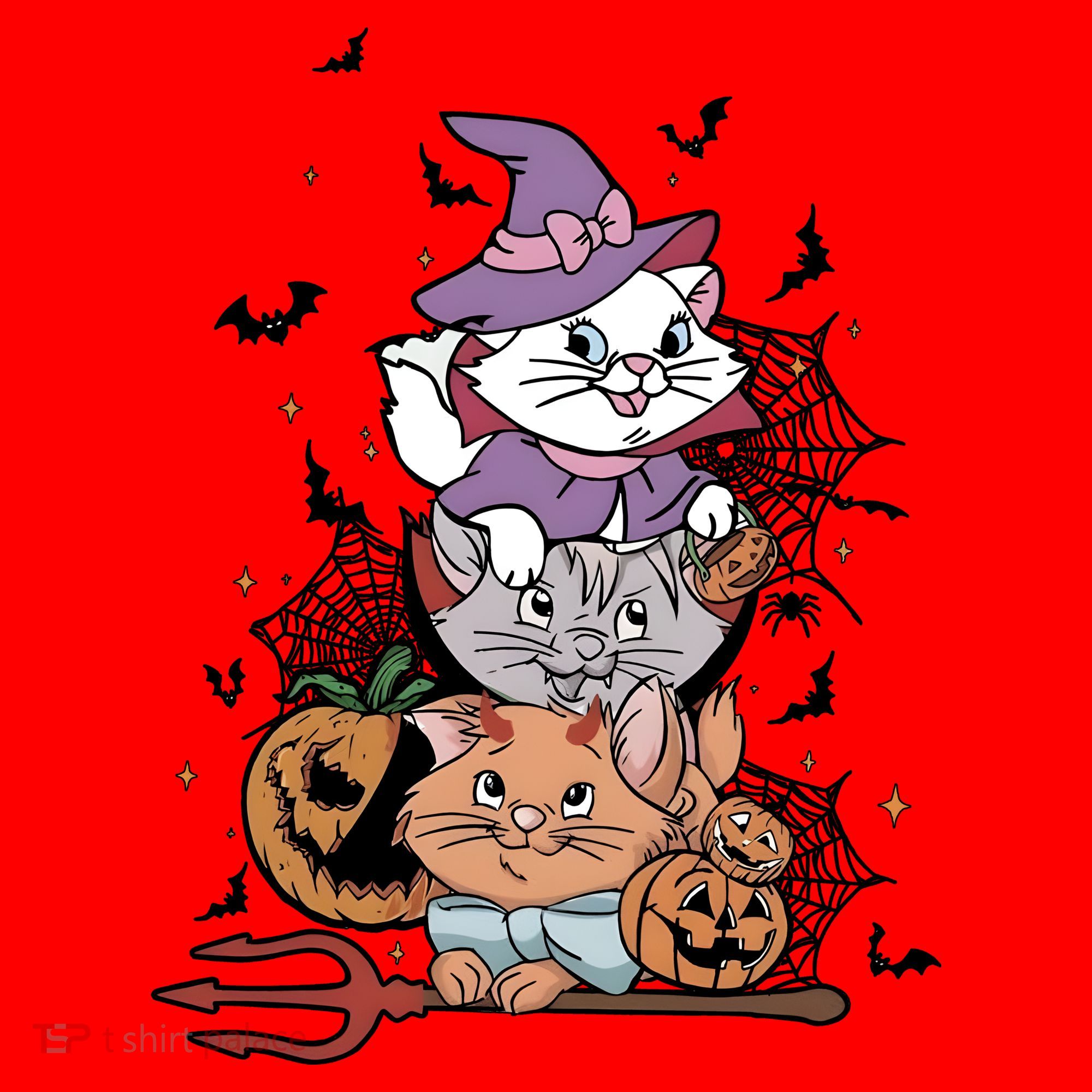 The Cat Halloween Cat Lover Witch Pumpkin Santa Hat