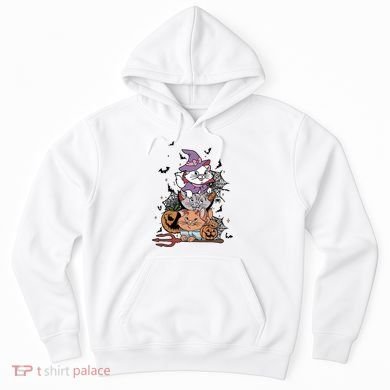 The Cat Halloween Cat Lover Witch Pumpkin Hoodie
