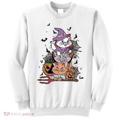 The Cat Halloween Cat Lover Witch Pumpkin Sweatshirt