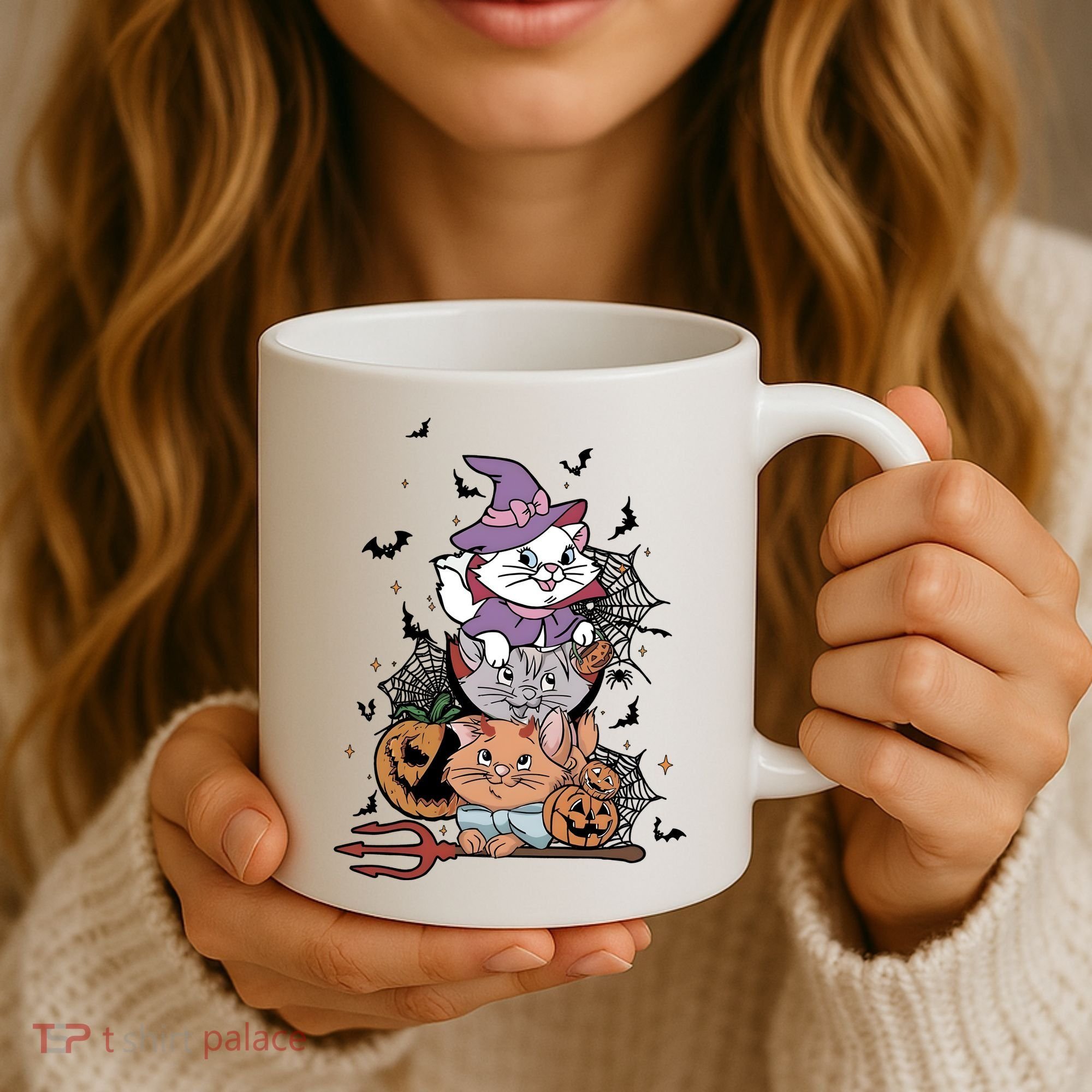 The Cat Halloween Cat Lover Witch Pumpkin Coffee Mug