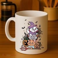 The Cat Halloween Cat Lover Witch Pumpkin Coffee Mug thumb 4