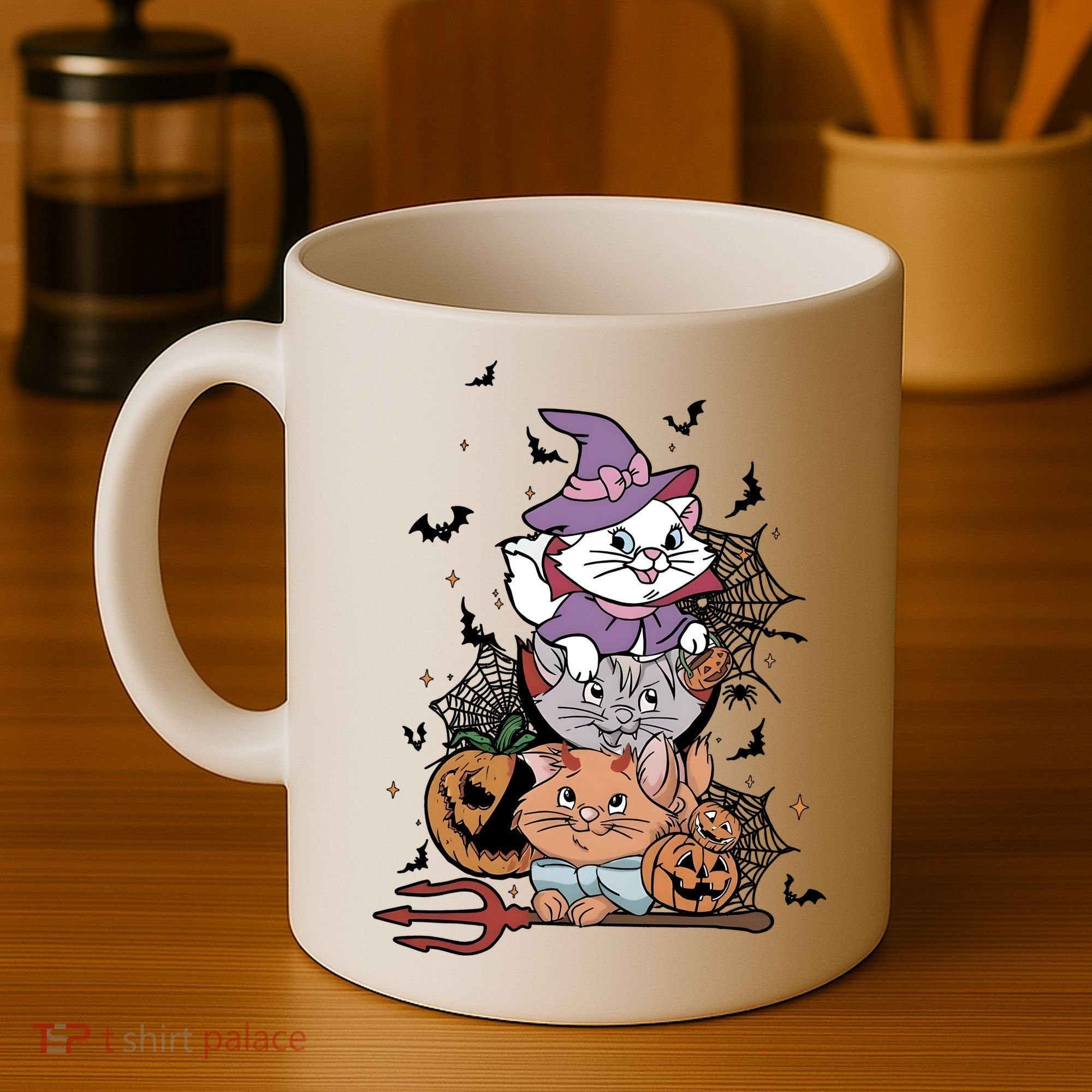The Cat Halloween Cat Lover Witch Pumpkin Coffee Mug