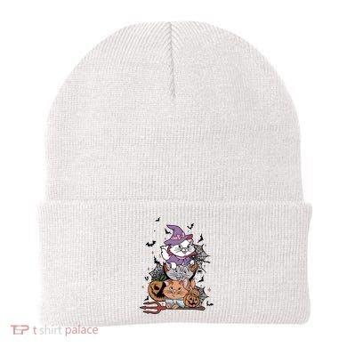 The Cat Halloween Cat Lover Witch Pumpkin Beanie