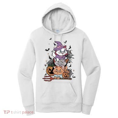 The Cat Halloween Cat Lover Witch Pumpkin Women's Hoodie
