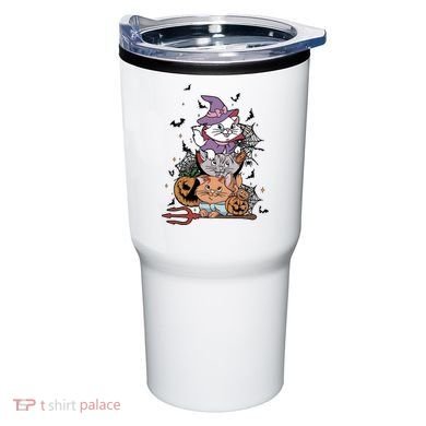 The Cat Halloween Cat Lover Witch Pumpkin Tumbler