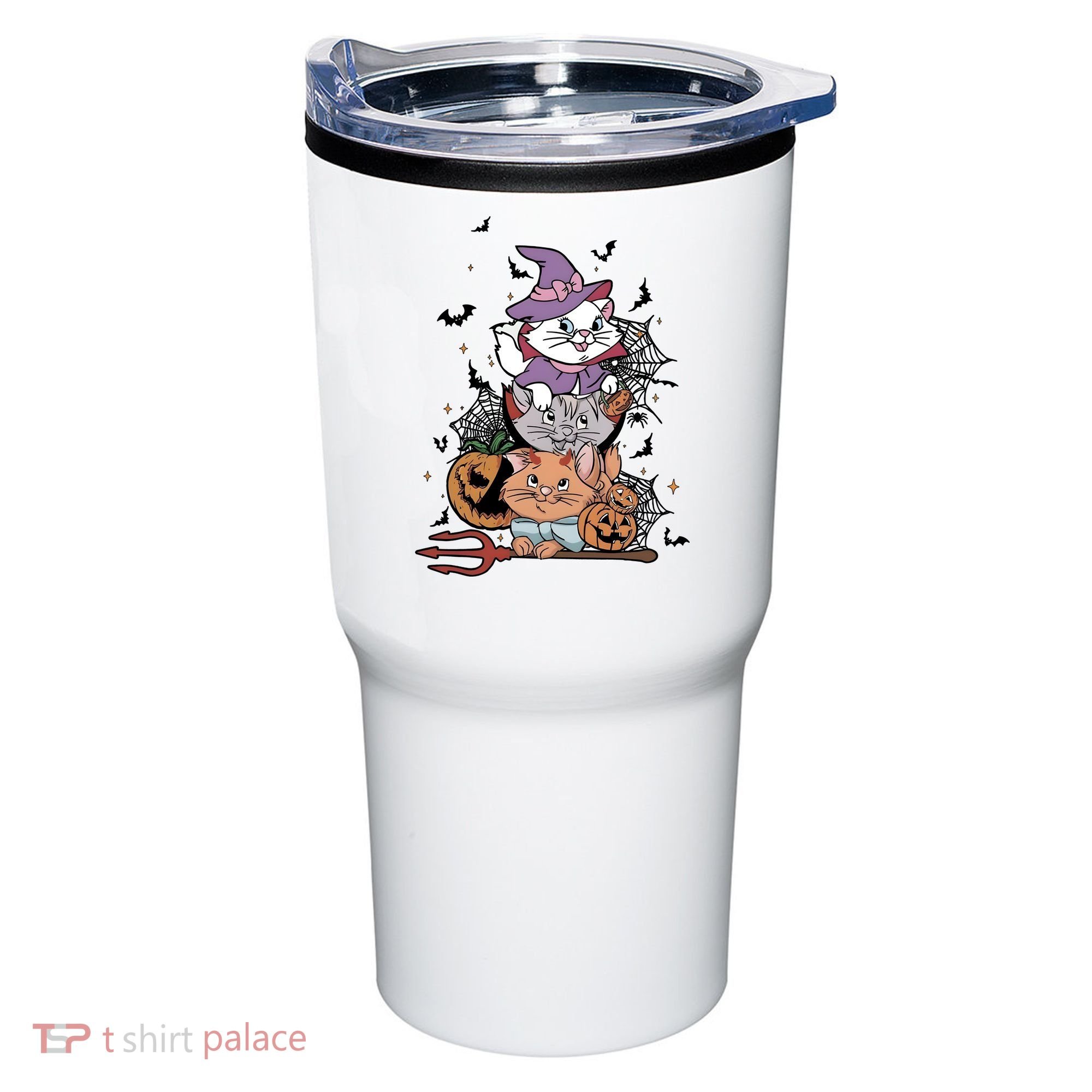 The Cat Halloween Cat Lover Witch Pumpkin Tumbler