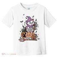 The Cat Halloween Cat Lover Witch Pumpkin Toddler T-Shirt thumb 0