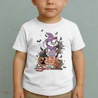 The Cat Halloween Cat Lover Witch Pumpkin Toddler T-Shirt thumb 2
