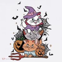 The Cat Halloween Cat Lover Witch Pumpkin Visor thumb 3