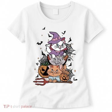 The Cat Halloween Cat Lover Witch Pumpkin Women's T-Shirt