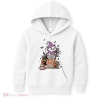 The Cat Halloween Cat Lover Witch Pumpkin Kids Hoodie thumb 0