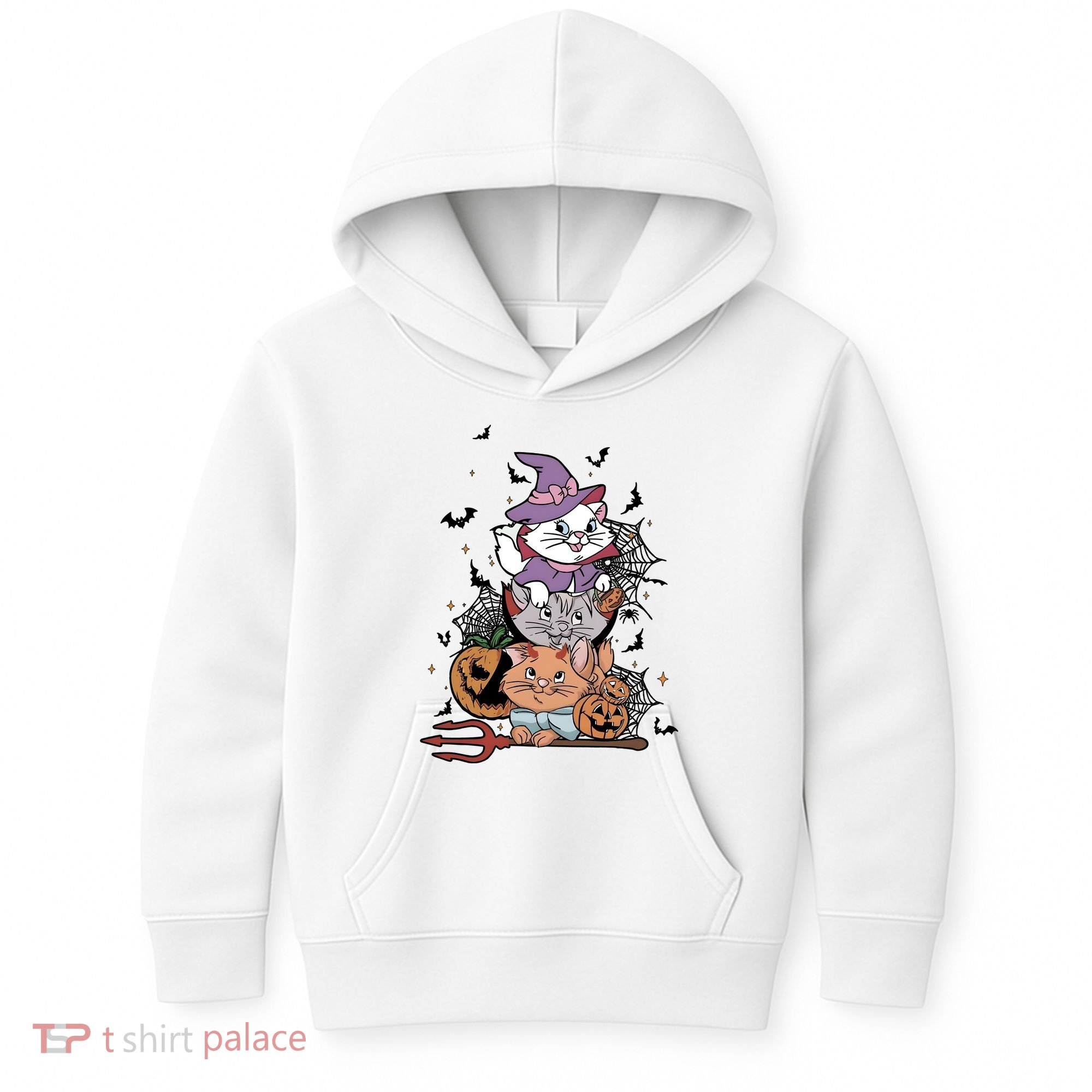 The Cat Halloween Cat Lover Witch Pumpkin Kids Hoodie