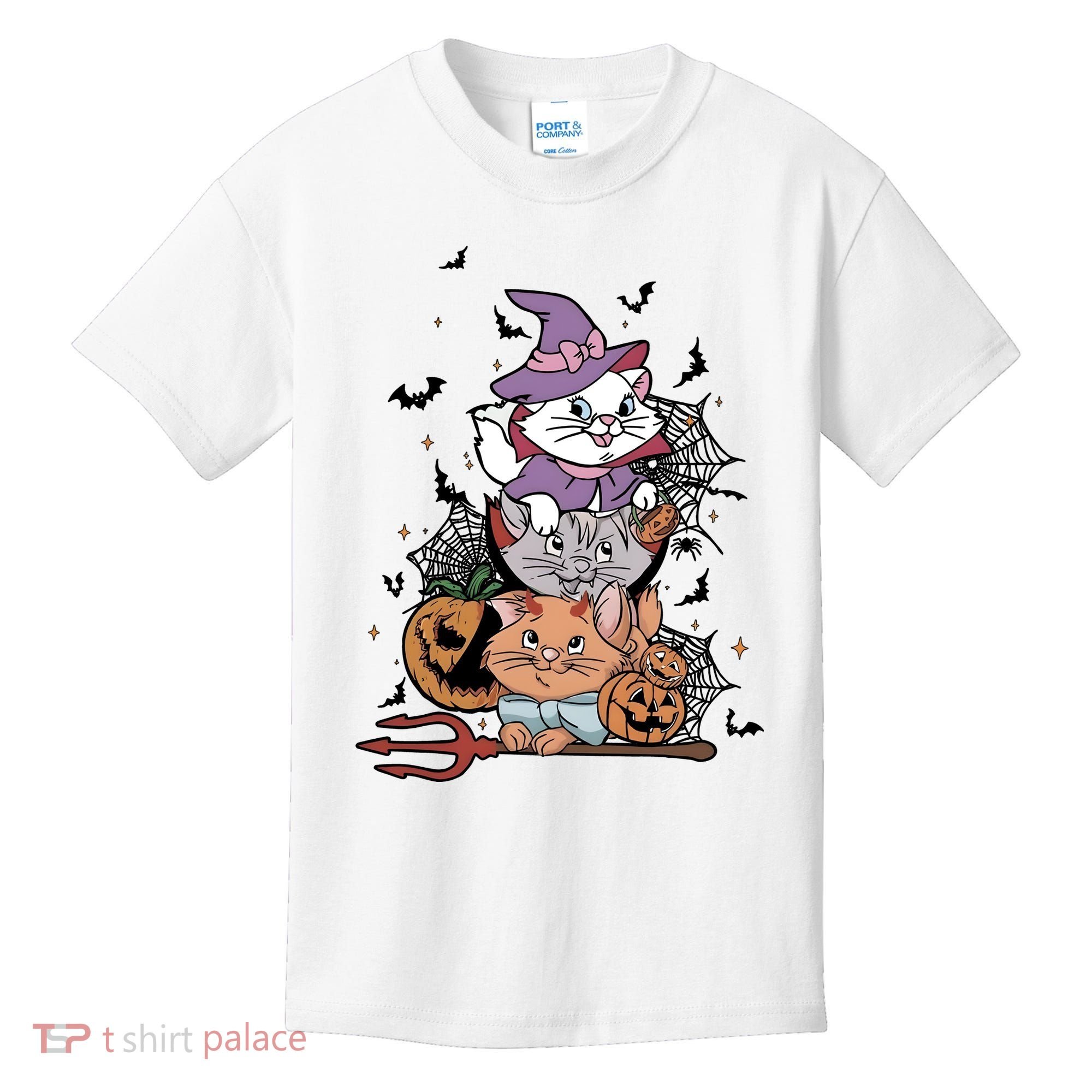 The Cat Halloween Cat Lover Witch Pumpkin Kids T-Shirt