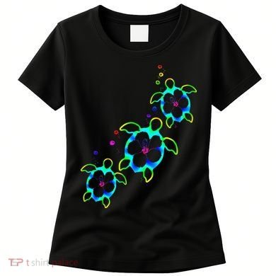 Tropical Colors Hawaiian Honu Sea Turtles Women's T-Shirt