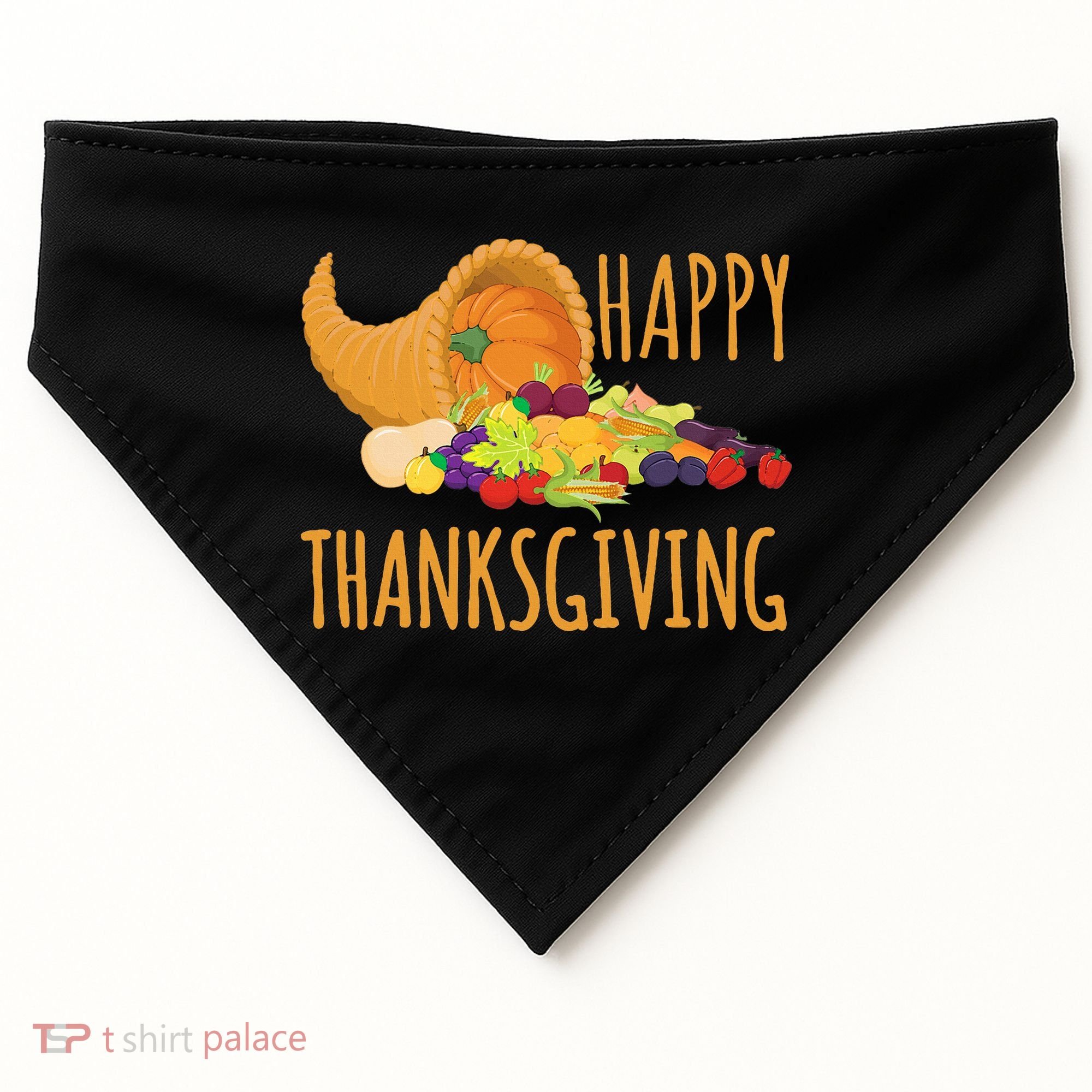 Thanksgiving Cornucopia Horn Of Plenty Food Harvest Fun Gift USA-Made Doggie Bandana