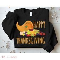 Thanksgiving Cornucopia Horn Of Plenty Food Harvest Fun Gift Sweatshirt thumb 2