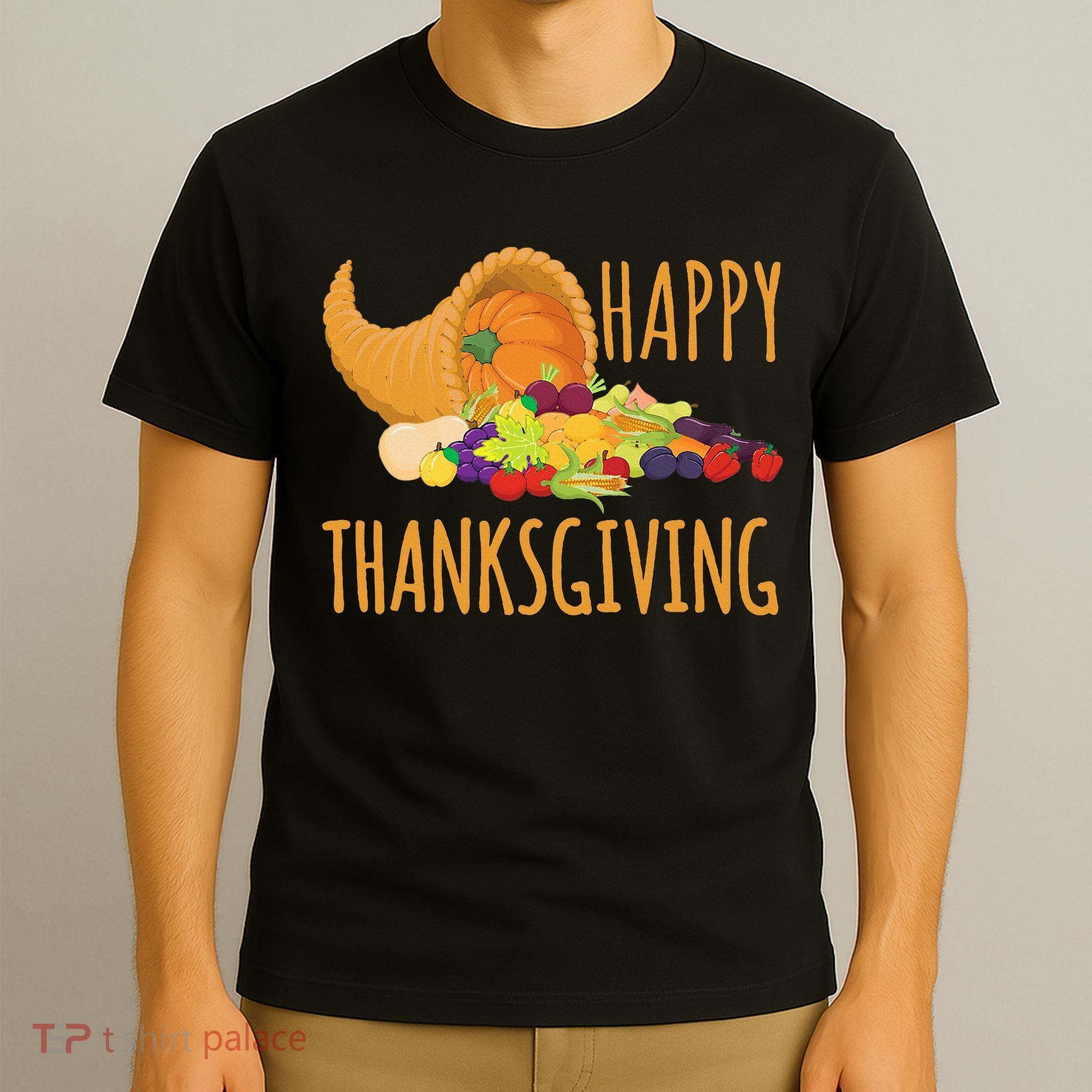 Thanksgiving Cornucopia Horn Of Plenty Food Harvest Fun Gift T-Shirt