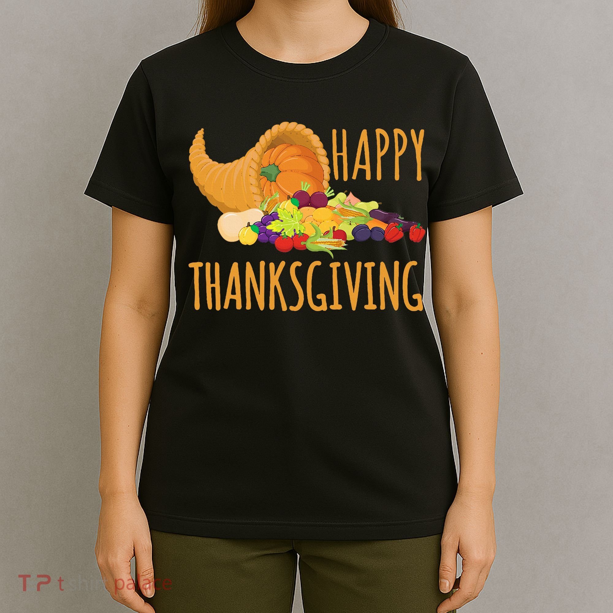 Thanksgiving Cornucopia Horn Of Plenty Food Harvest Fun Gift T-Shirt