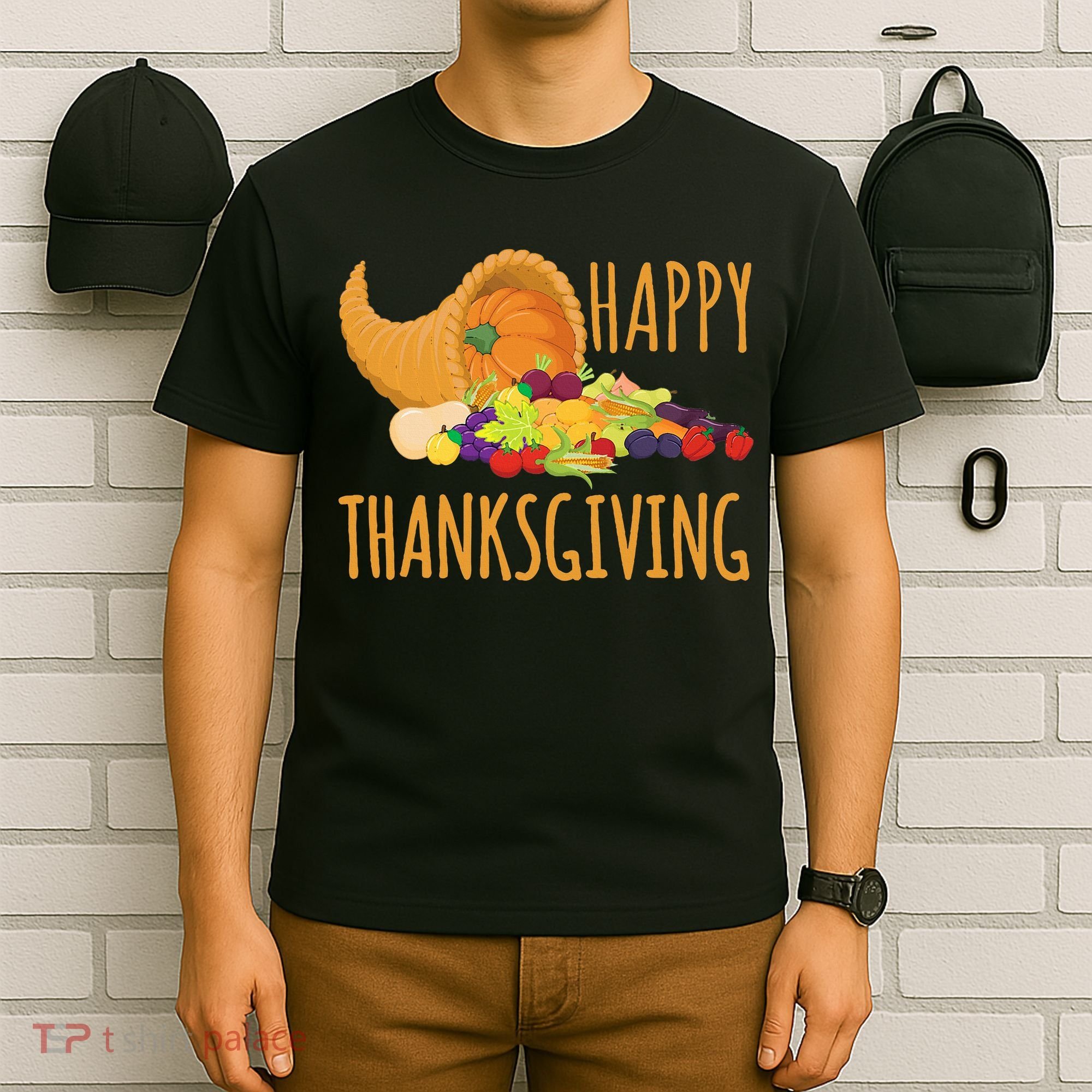 Thanksgiving Cornucopia Horn Of Plenty Food Harvest Fun Gift T-Shirt