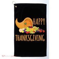 Thanksgiving Cornucopia Horn Of Plenty Food Harvest Fun Gift Golf Towel thumb 0