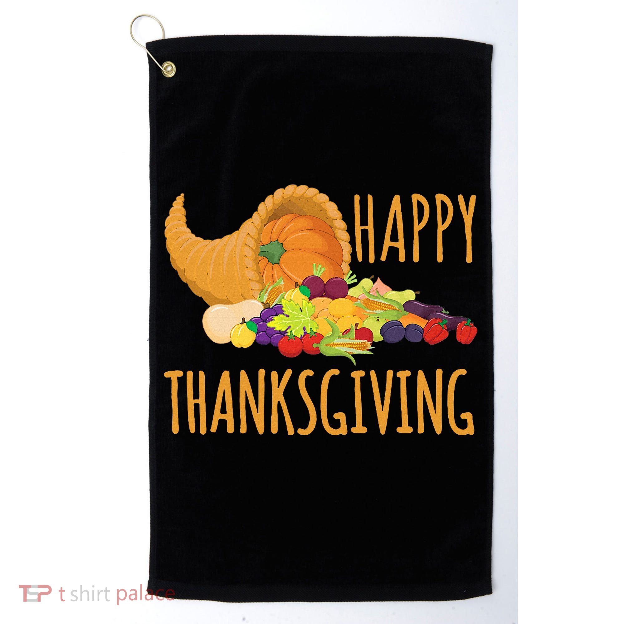 Thanksgiving Cornucopia Horn Of Plenty Food Harvest Fun Gift Golf Towel