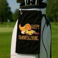Thanksgiving Cornucopia Horn Of Plenty Food Harvest Fun Gift Golf Towel thumb 2