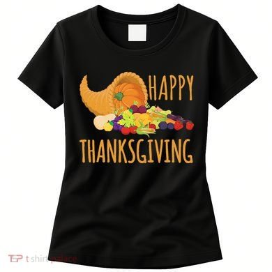 Thanksgiving Cornucopia Horn Of Plenty Food Harvest Fun Gift Women's T-Shirt