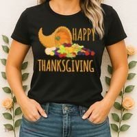 Thanksgiving Cornucopia Horn Of Plenty Food Harvest Fun Gift Women's T-Shirt thumb 2