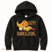 Thanksgiving Cornucopia Horn Of Plenty Food Harvest Fun Gift Kids Hoodie thumb 0