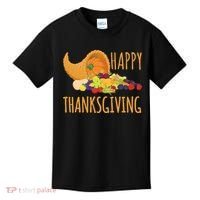 Thanksgiving Cornucopia Horn Of Plenty Food Harvest Fun Gift Kids T-Shirt thumb 0