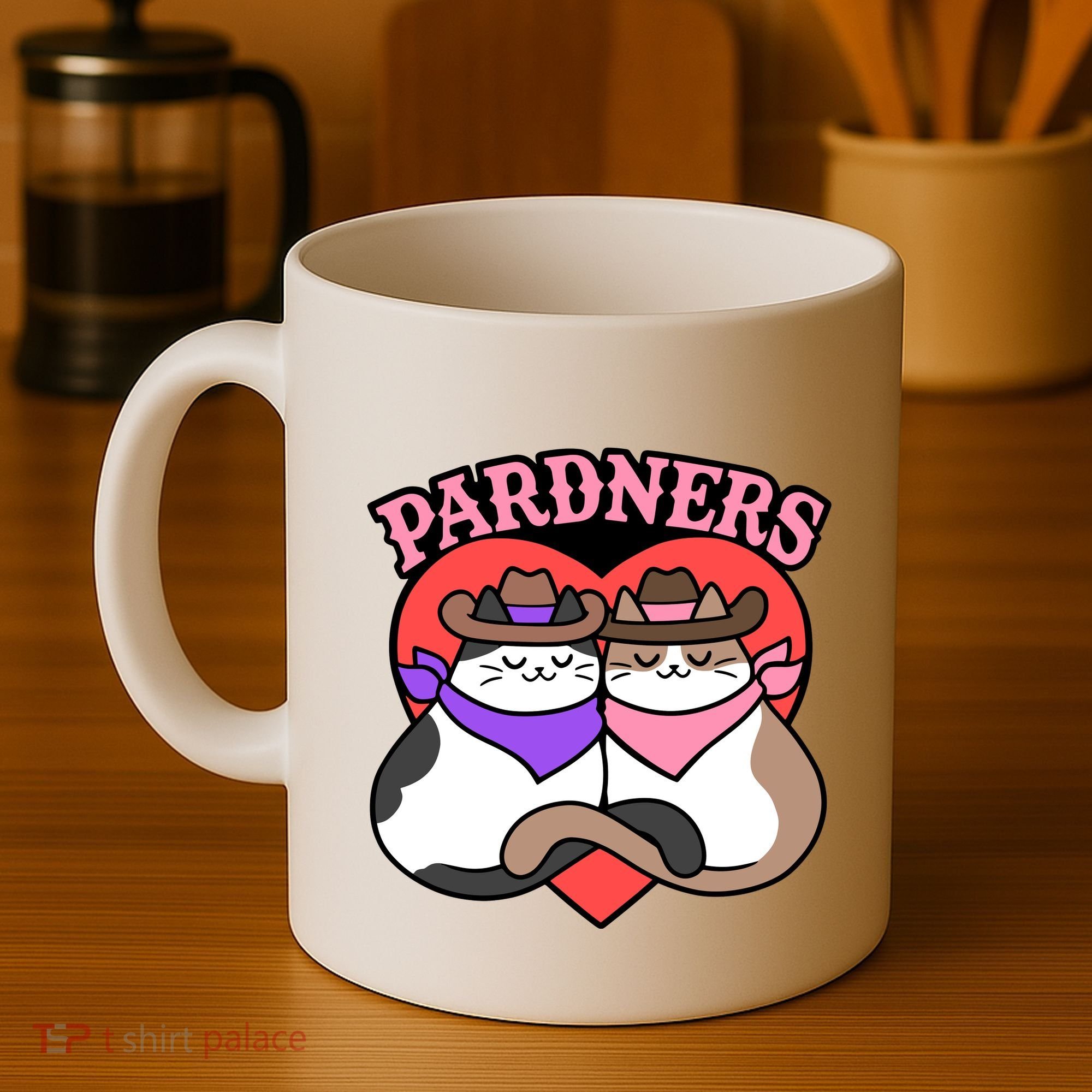 The Cat Hive Pardners Enamel Pin Coffee Mug