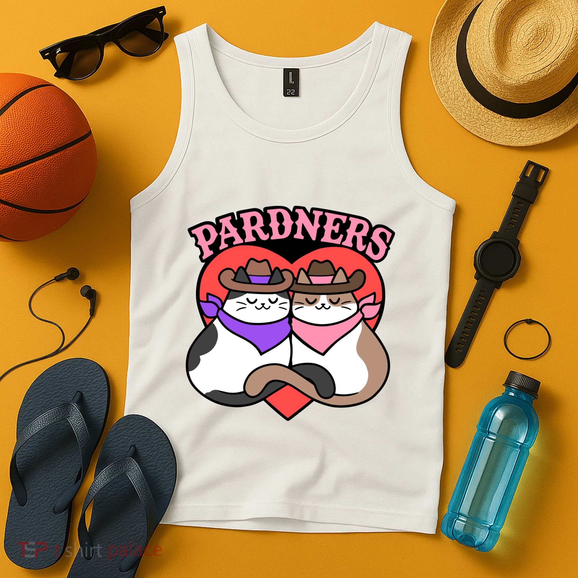 The Cat Hive Pardners Enamel Pin Tank Top