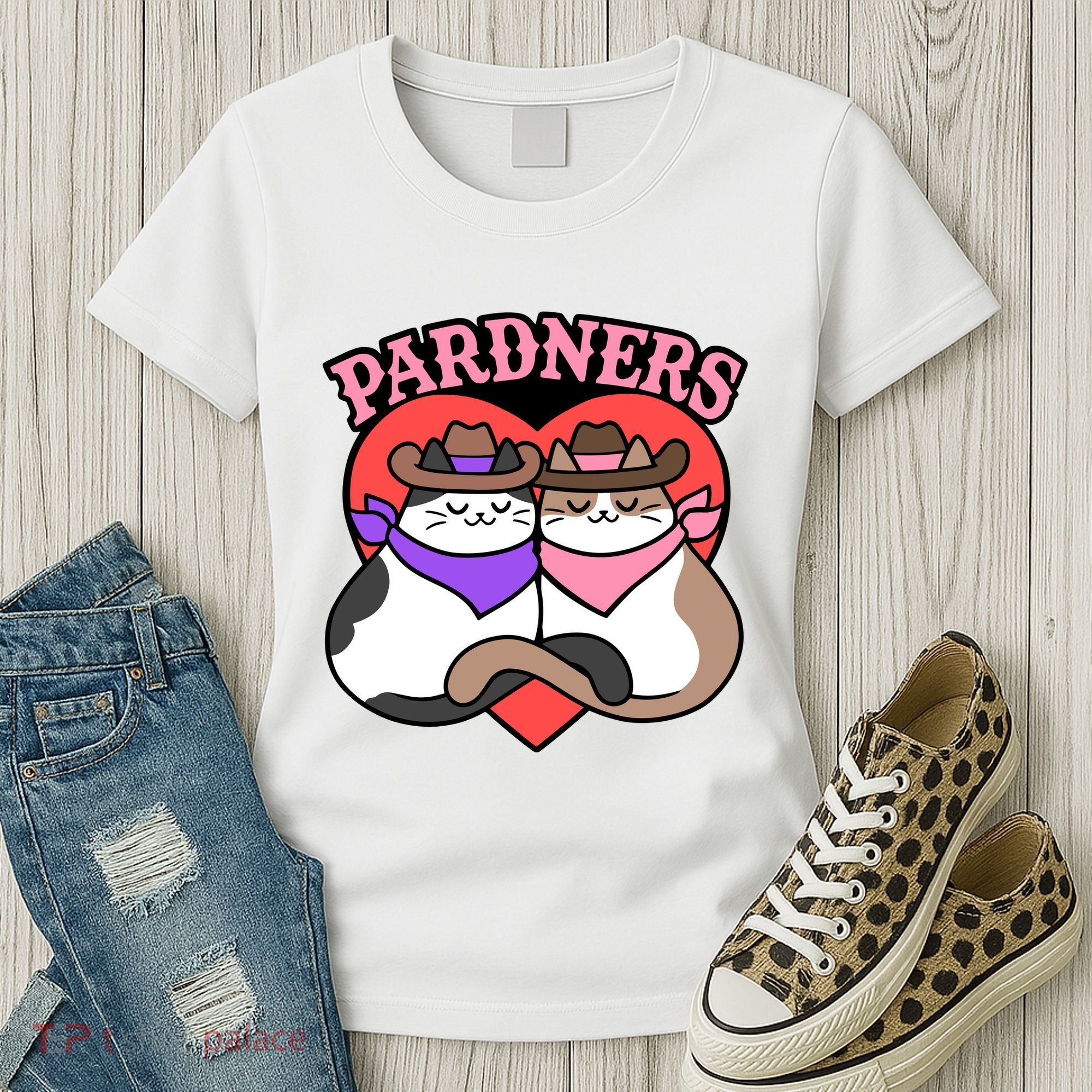 The Cat Hive Pardners Enamel Pin Women's T-Shirt