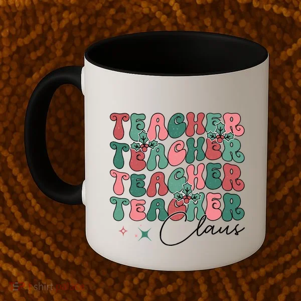 Teacher Claus Holiday Graphic Coffee Mug