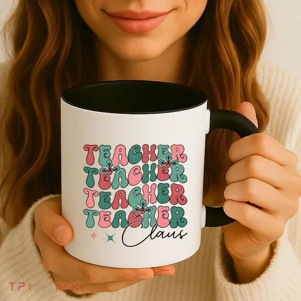 Teacher Claus Holiday Graphic Coffee Mug
