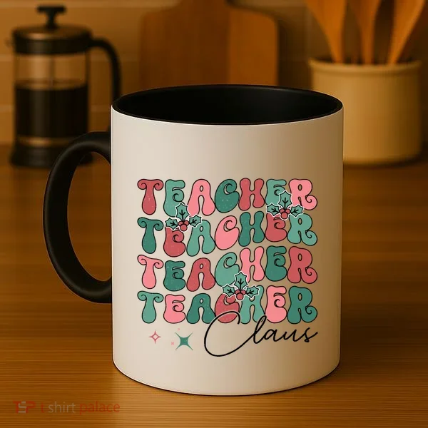 Teacher Claus Holiday Graphic Coffee Mug