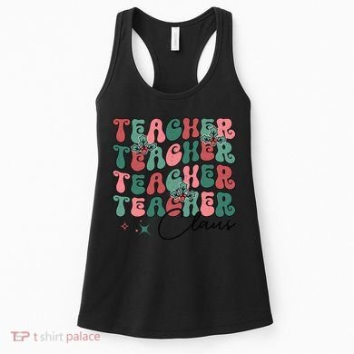 Teacher Claus Holiday Graphic Women's Tank Top