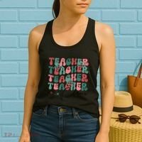 Teacher Claus Holiday Graphic Women's Tank Top thumb 2