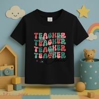 Teacher Claus Holiday Graphic Toddler T-Shirt thumb 3