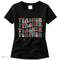 Teacher Claus Holiday Graphic Women's T-Shirt thumb 0