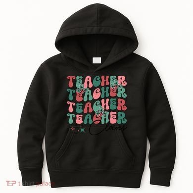 Teacher Claus Holiday Graphic Kids Hoodie