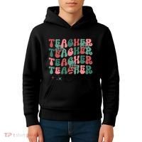 Teacher Claus Holiday Graphic Kids Hoodie thumb 4