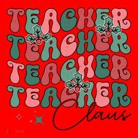 Teacher Claus Holiday Graphic Santa Hat thumb 1